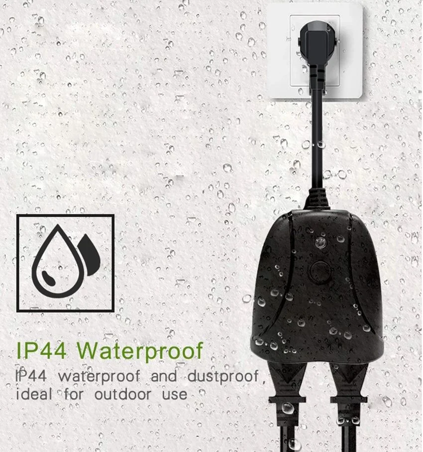 Outdoor Smart Plug IP44 Waterproof Smart Home Wi-Fi Outlet with 2 Sockets